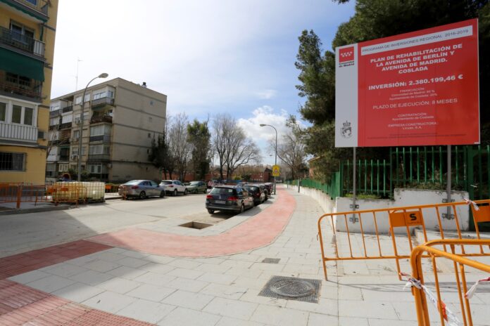 Coslada avanza en la rehabilitación de las avenidas de Berlín y Madrid gracias a la inversión regional