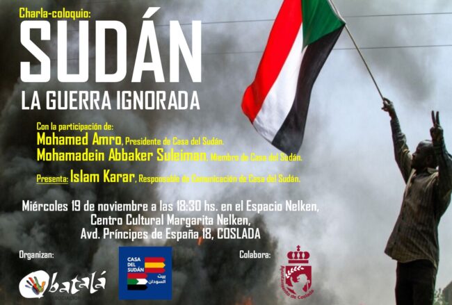 Charla-coloquio ‘Sudán, la guerra ignorada’ este miércoles en Coslada