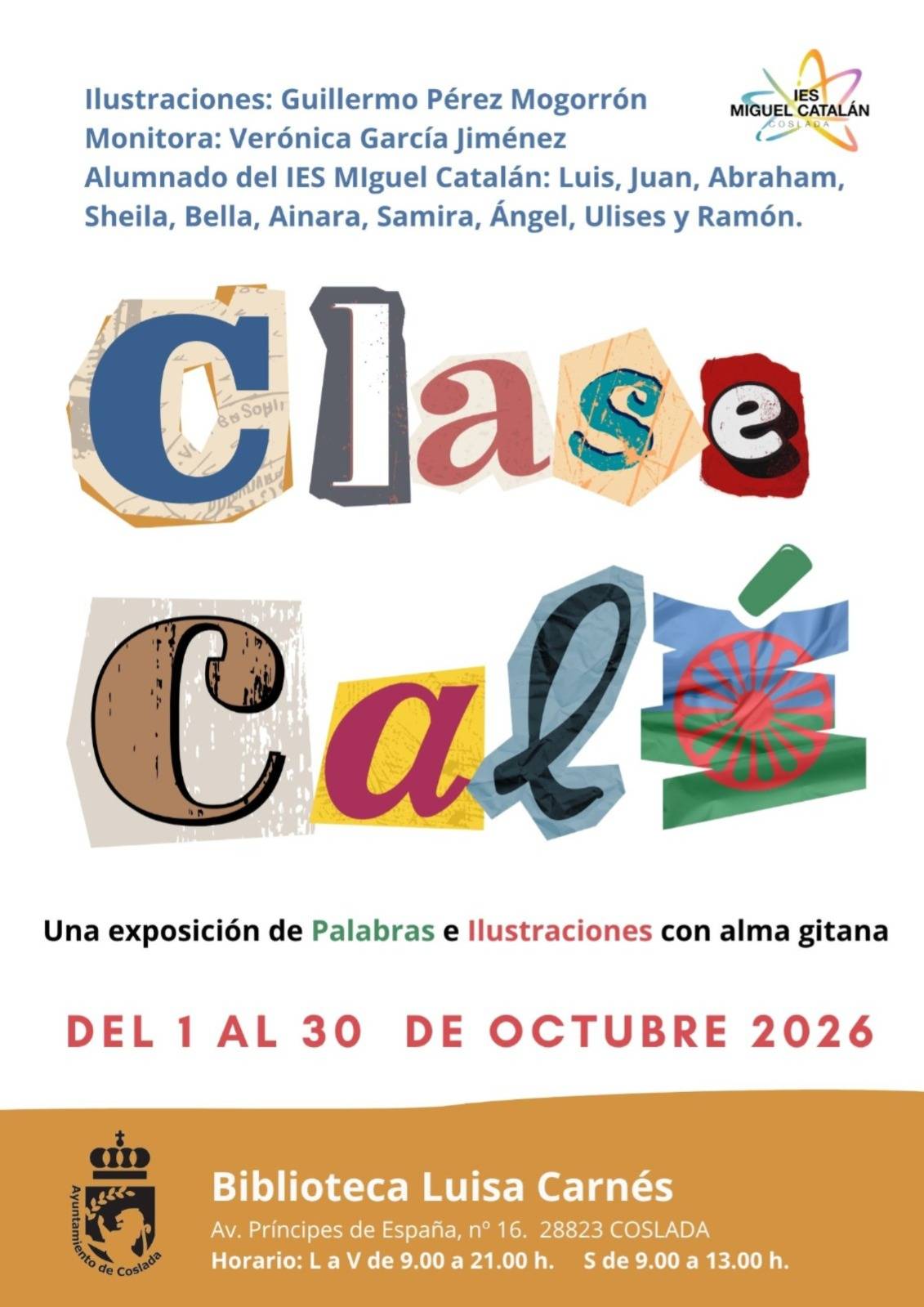 La Biblioteca Luisa Carnés expone 'Clase calé' del alumnado gitano del IES Miguel Catalán