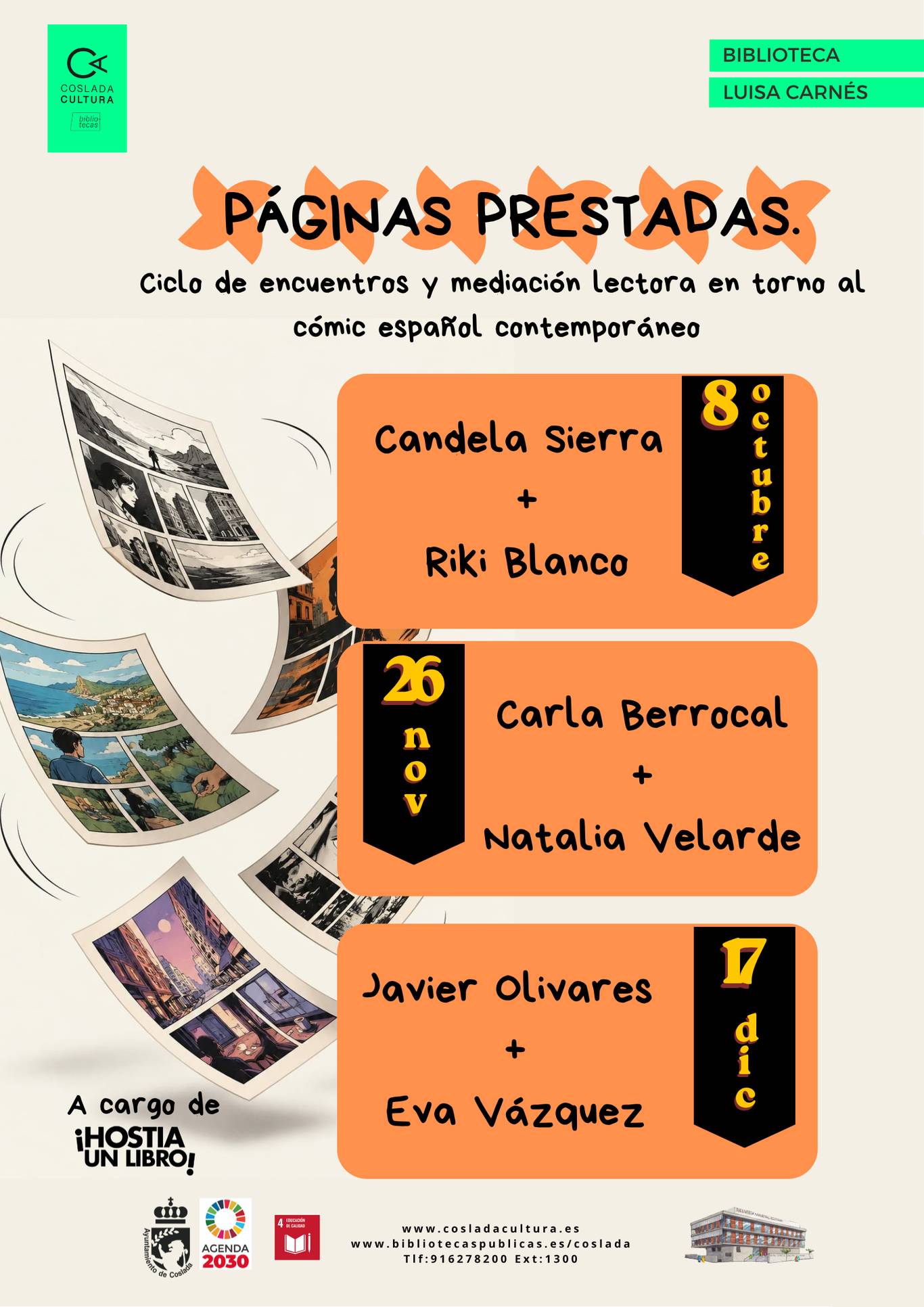 La Biblioteca Luisa Carnés de Coslada estrena el ciclo 'Páginas prestadas' sobre cómic español